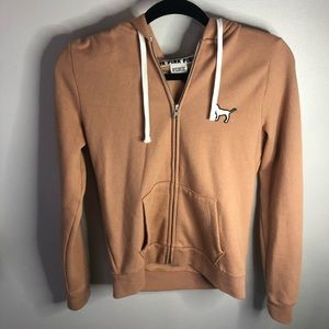 VS pink light coral zip up hoodie